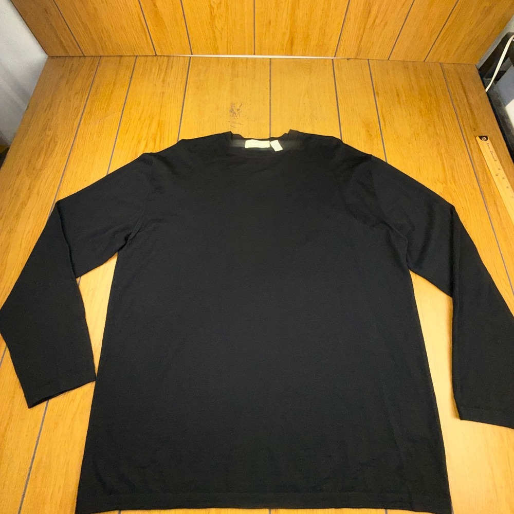 Baldessarini Hugo Boss Mens Black Virgin Wool Sweater‎ Merinos Supercento Italy